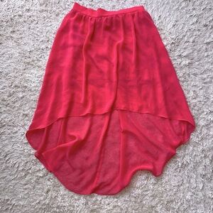 High-low coral skirt